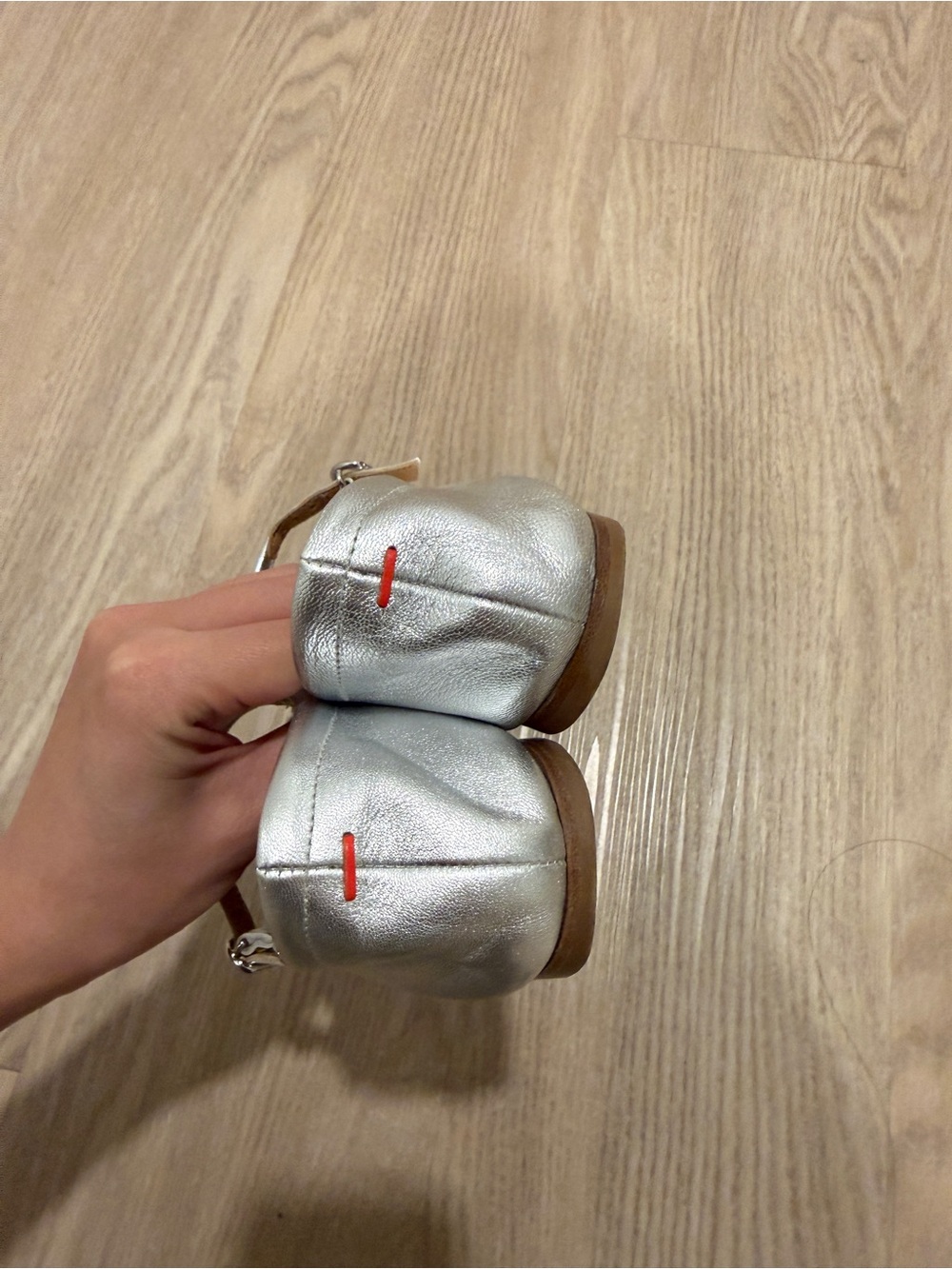 Aeyde Silver Mary Jane Ballet Flats - Picture 5 of 7